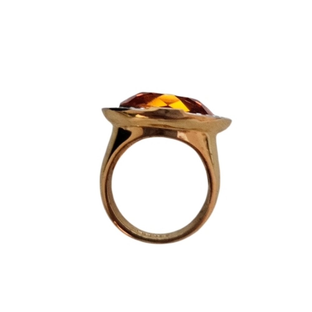 Joan Rivers  Gold and Silver Oval Gemstone Ring Size 8 - Picture 7 of 10